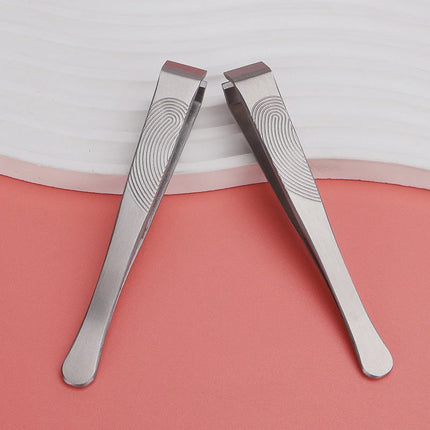 Durable Thickened Stainless Steel Tweezers for Beard Eyebrow Hair Removal Flat Tip Design Easy Grip Facial Hair Plucking Tool