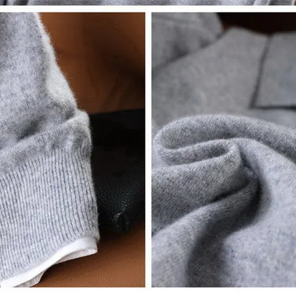 100% Pure Wool Cashmere Sweater Men's POLO Neck Knitted Pullover Autumn Winter New Warm Top Fashion Korean Edition Jacket