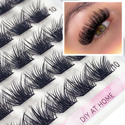 DIY Cluster Lashes For Personal Makeup 60 Pcs Wide Stem Clusters C D Curl 8-18mm CoMango Eyelash Extension