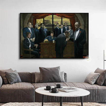 Classic Movie Gangsters Godfather Scarface Tony Montana Canvas Painting Wall Art Pictures Posters Prints for Living Room Decor