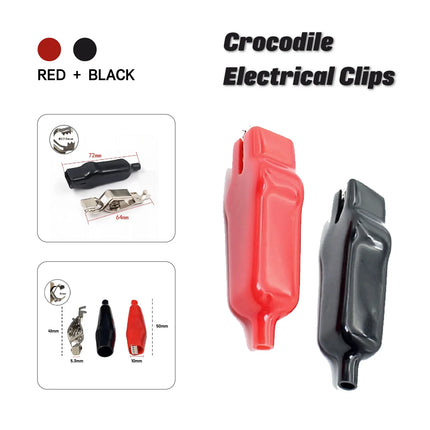 4PCS 10A/20A Alligator Clips  USB Charging Battery Crocodile Clips for Electrical Jumper Wire Test Clip Red Black 50mm