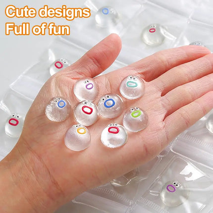 1/10Pcs Mini Squishies Expression Squeeze Fidget Toys Emotion Fidget Poppers Sensory Fidget Toys Cute Desk Accessory Kids Gifts