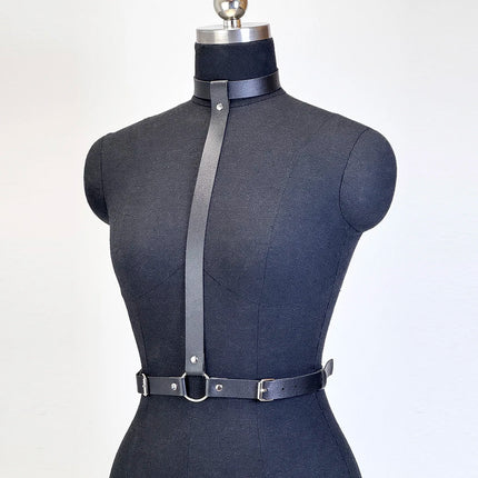 Sexy Women Lingerie Leather Harness Bondage Strap Adjustable Fetish Body Chest Harness Belt Punk Rave Costumes Sex Cosplay
