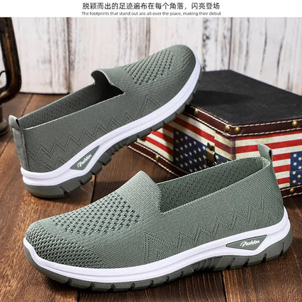 Women Walking Shoes High Quality Women Tennis Sneakers Fashion Lady Breathable Shoe Slip On Knit Upper Non Slip Workout 2025