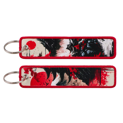 Japanese Van Gogh Art Waves Key Tag Keychains Women Koi Fish Keychain for Car Motorcycles Keys Keyring Men Holder Jewelry Gifts
