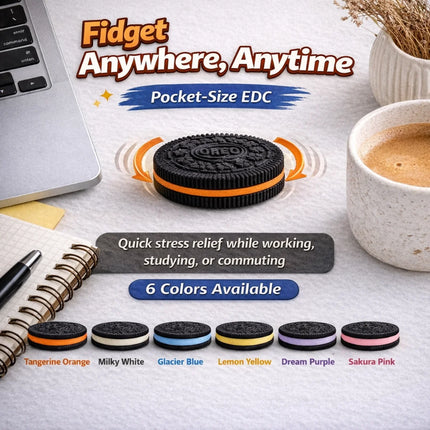Cookie EDC Fingertip Spinner Fidget Plastic Toy Adult Anti Anxiety and Stress Relieving Coin Sensory