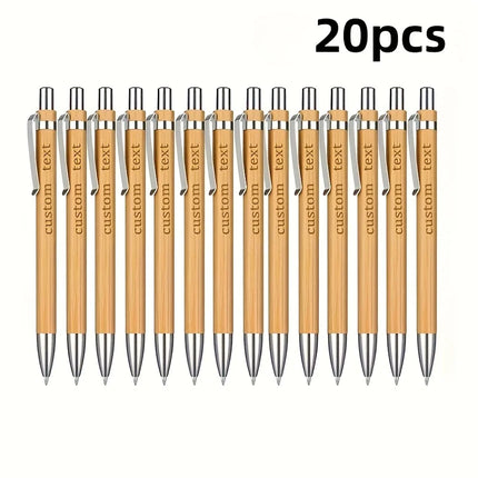 20/50/110PCS Customizable Bamboo Ballpoint Pens Smooth Writing Ideal for School Teachers Offices Advertising Promotional Pens