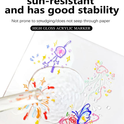 168/72/12 Colors GuangNa High Gloss Acrylic Marker Pens,DIY Hand Drawn,Graffiti Paint Art Pen Set,Perfect for Artist/Students