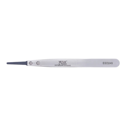 VETUS ESD Series Anti-static Tweezers with Interchangeable Head Stainless Steel Body Conductive Carbon Fiber Plastic Handle 1pcs