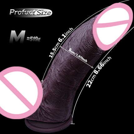 Fat Realistic Dildo Big Real Skin Silicone Huge Thick Dildo Giant Anal Soft Dildos with Suction Cup for Women Men G-spot Sex Toy