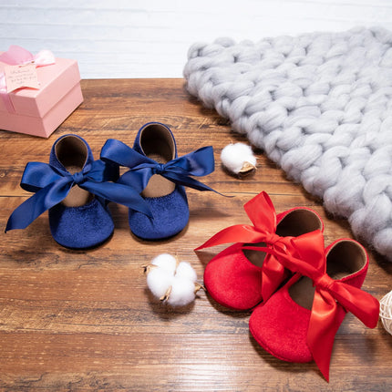 Infant Girl Princess Cute Bow Fringe Shoes Toddler Soft Rubber Sole Anti-Slip Footwear Crib First Walk Shoes 0-18 Months