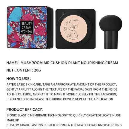 Mushroom Head Air Cushion CC Cream Foundation Concealer Oil-control BB Cream Whitening Face Base Makeup Cosmetics Moisturizing