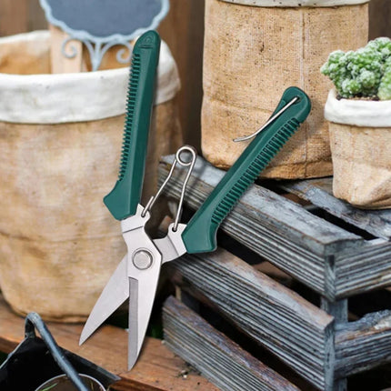 190mm Straight Head Pruning Shears Stainless Steel Non Slip Handle Garden Scissors For Bonsai Household Use