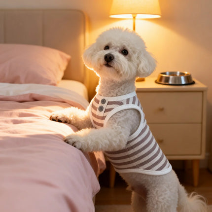 Pet Dog Vest Summer Cool Dog Shirt Cute Striped Puppy Clothes Breathable Cat Vest Bulldog Chihuahua Dog Clothes Pet Shirt
