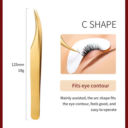 6PCS False Eyelash Tweezers Set For Fake Fan Lashes Extensions Planting Eyebrow Clip Eyelashes Tongs Makeup Nail Tools Kit