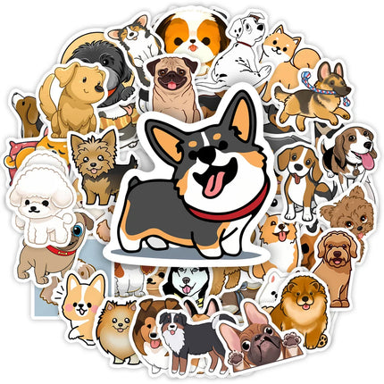 Kawaii Dog Cartoon Puppy Pet Stickers DIY Toy Decorative Graffiti Decal for Phone Luggage Laptop Bottles Scrapbook Waterproof