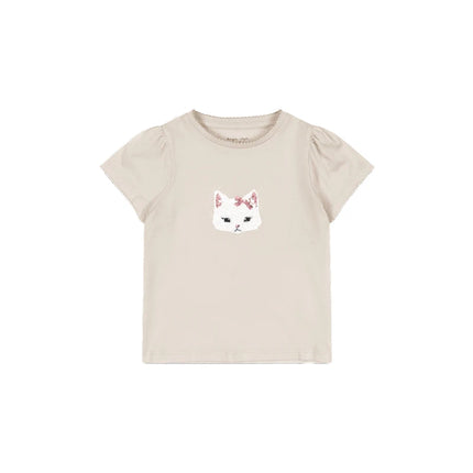 2026 New Summer KS Boys Girls Printed Round Neck T-shirt Kids Solid Color Shorts Girls' Casual Half Skirt Set