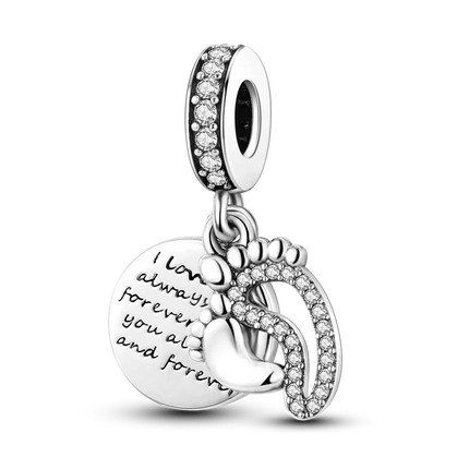 Inlaid Zircon Charm Beads 925 Sterling Silver Color Love Heart Snake Dangle Fit Original Bangle Bracelet Charms Pendant Jewelry