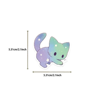10/30/50PCS Cute Starry Sky Cat PVC Sticker Aesthetic Stationery Decoration Scrapbooking School Supplies