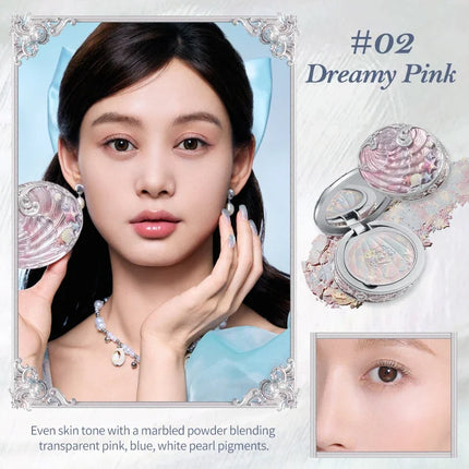 Flower Knows Shell's Jewel Collection Baked Setting Powder Flowerknows Correcting Oil-Control Powder Foundation Natural Finish