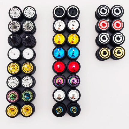 20 Sets 1/64 Wheels Rubber Tires Diameter 9.8mm 11mm 14mm 17mm for Matchbox/Domeka/HW 1:64 Diecast Alloy Car Models