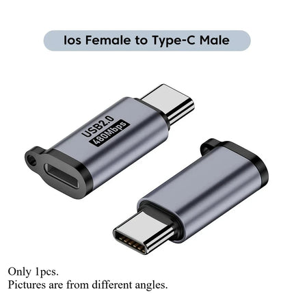 Micro USB To Type C Adapter Mini USB To USB C 480Mbps Fast Data Charging Connector USBC To Lightning Adapter for Iphone