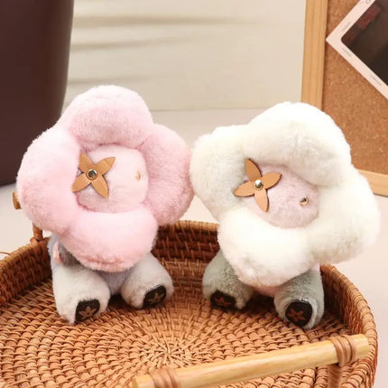 1PCS Sunflower Plush Hanging Ornament Backpack Hanging Chain Car Keychain Women's Bag Pendant