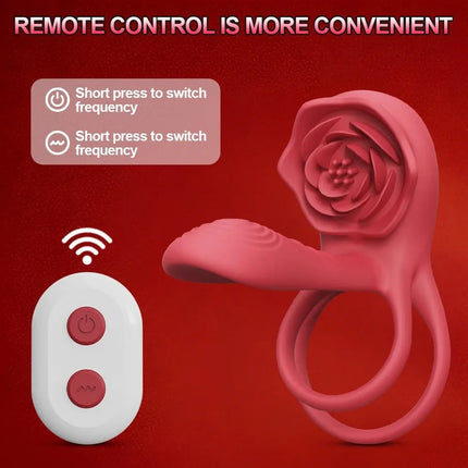 Powerful Rose Vibrating Cock Ring Vibrator Penis Sleeve Sucking Stimulator G-spot Erection Ring Clitoral Couples Adult Sex Toys