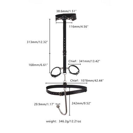 BDSM Sex Toys Adjustable Size Leather Collar Neck Bondage Kit Anal Hook Metal Butt Plug MAdult Games Couple Flirt Sex Toys
