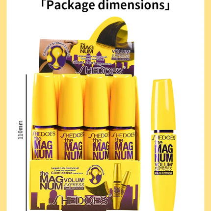 SHEDOES Yellow Mascara Waterproof Lengthening Curling Volumizing Natural Long-Lasting Smudge-Proof Eye Makeup Cosmetics