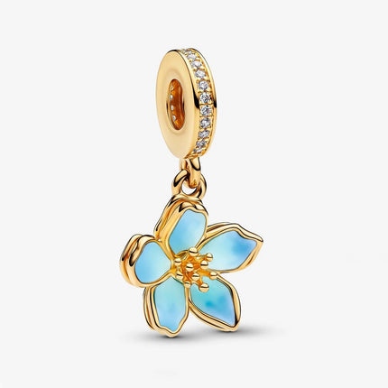 Classics 925 Sterling Silver Purple Gold Flower & Spiral Heart & Bachelor's Hat Dangle Charm Fit Brand Bracelet Thanksgiving Gift