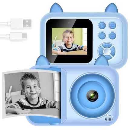 Kids Camera Instant Print Photo, Portable Thermal Printing Camera Toy with HD Digital Video, for 3-12 Years Old Boys Girls