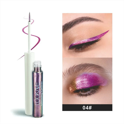 Shiny Chameleon Green Liquid Eyeliner Metallic Eyeshadow Multicolor Eye Liner Pearlescent Polarized Glitter Eye Pigment Makeup