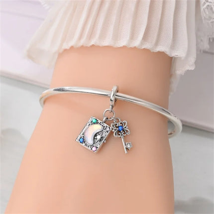 Original 925 Sterling Silver Charms Beads Cute Mushroom Unicorn Love Wings Pearl Charm for Bracelet Pendant Woman Girl Jewelry