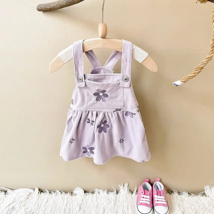 Ins Baby Clothes Girls Denim Dresses Flowers Embroidery Strap Skirt Infant Kids' Dresses One-piece Overall 2 Years Girl Clothes