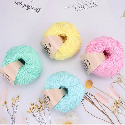 3PCS 100% Organic Cotton Yarn Machine Washable For Adult Baby Sweaters/Gloves/Scarves/Hats Etc. 50 gr (1.76 oz) 125 m (136 yrd)