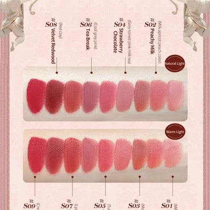 Flower Knows Strawberry Rococo Series Cloud Lip Cream Lip Gloss Long Lasting Velvet Lip Tint Lipstick for Women Cosmetic