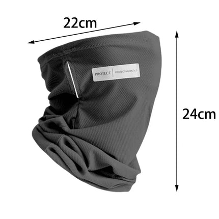 Outdoor UV Protection Ice Silk Mask Sunscreen Face Cover Neck Wrap Unisex Anti-UV Scarf Cycling UV Mask Ear Hanging Neck Scarves