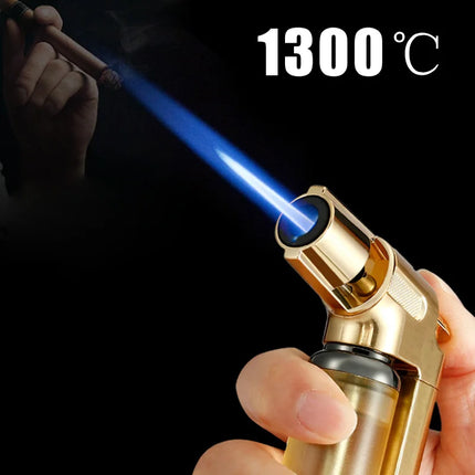 JOBON Inflatable Blue Flame Lighter Transparent Visual Large Capacity Gas Compartment Fixed Flame Lock Design Windproof