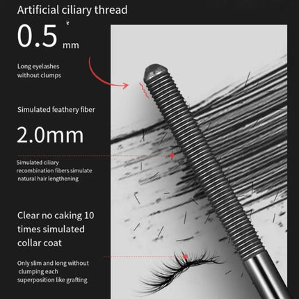 New Small Steel Tube Mascara 3D Silk Fiber Non Smudging Eyelash Primer Natural Black Long-lasting Eyelash Extension Cosmetics