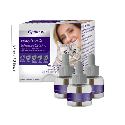 Classic Calming Diffuser Refill for Cats 30 Day 3x48ml Pack Anti-Stress Pheromone Home Solution