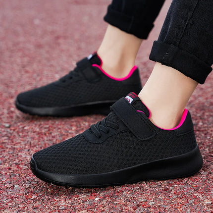 Boys' Breathable Running Shoes Lightweight Girls' Sports Shoes Seasonal Outdoor Children's Black Mesh Breathable Casual Shoes