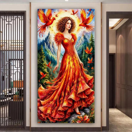Beautiful Woman and Bird Picture Large Size Diy Diamond Art Painting New Collection Animals Full Drill Mosaic Embroidery Kits