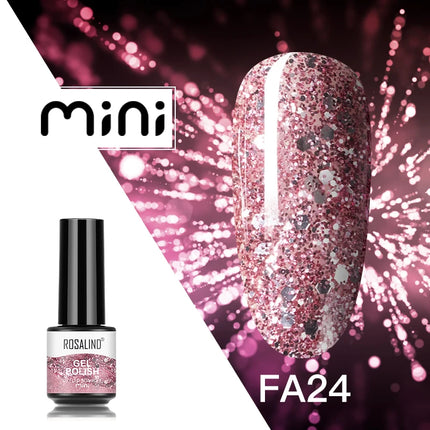 ROSALIND Shiny Gel Nail Polish Soak Off Gel Varnishes Nail Art Semi Permanent UV Glitter Nail Gel Polish Base Top Coat Enamel