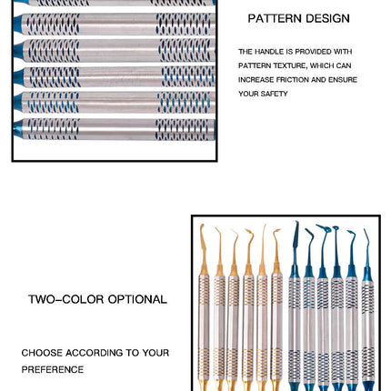 Dental Resin Spatulas Composite filling Dental Dentistry tools 6pcs/Set Titanium Plated Head Resin Filler set