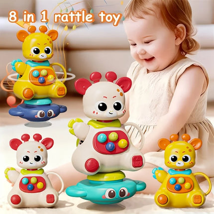 Interactive Giraffe Toy with Suction Cup, 360° Rotation ，ABS - Motor Skills Development Toy  (Christmas/Halloween Gift)