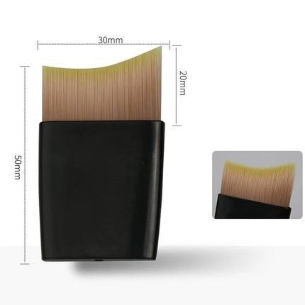 1PCS Professional Ultra-Thin One-Line Foundation Brush Crescent-Shaped Short Handle Soft Bristle Mask Brush