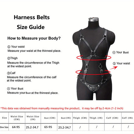Full Body Leather Harness Daily Outfit Women Body Harness BDSM Lingerie Rave Outfit Bondage Harness Full Body BDSM Lingerie Set