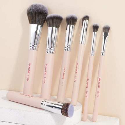 MAANGE 7PCS Makeup Brush Set Foundation Concealer Eyeshadow Makeup Brush for Liquid Cream Soft Dense Cosmetic Makeup Beauty Tool