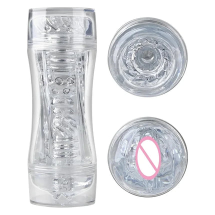 Blowjob Massager Male Masturbat or Sex Toys for Men Realistic Adult Endurance Exercise Pocket Cup for Men Transparent 18+ Soft